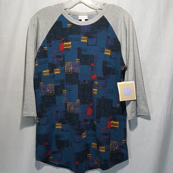LuLaRoe Tops - LuLaRoe Randy Raglan 3/4 Sleeve Baseball Top Med